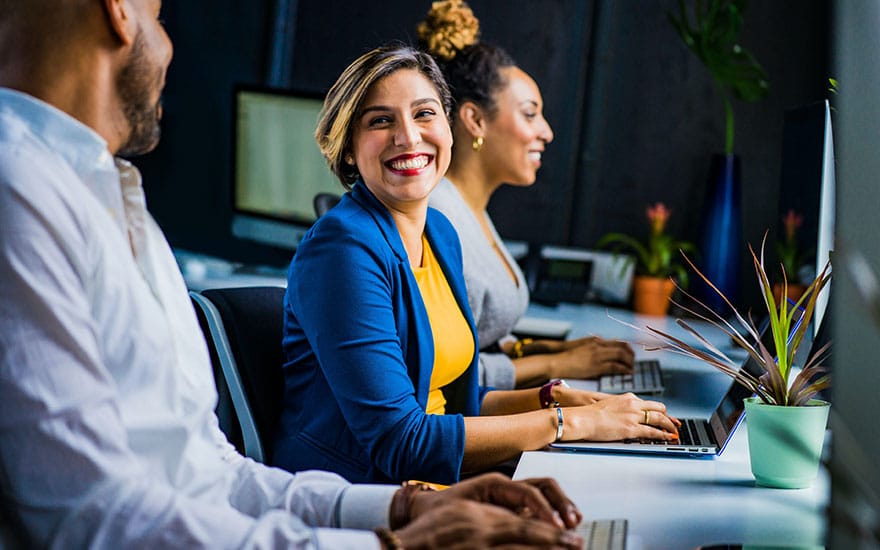 happy-woman-smiling-at-work